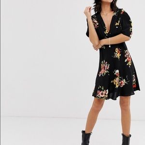 Free People- Garden Black Mini Dress- size 2